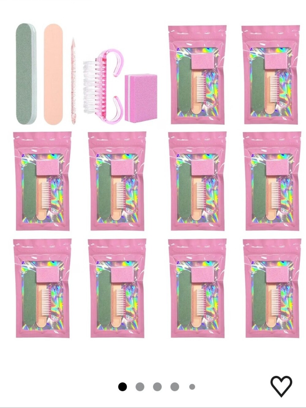 10 Sets Disposable Nail Care Set, Basics 5-in-1 Manicure Kit